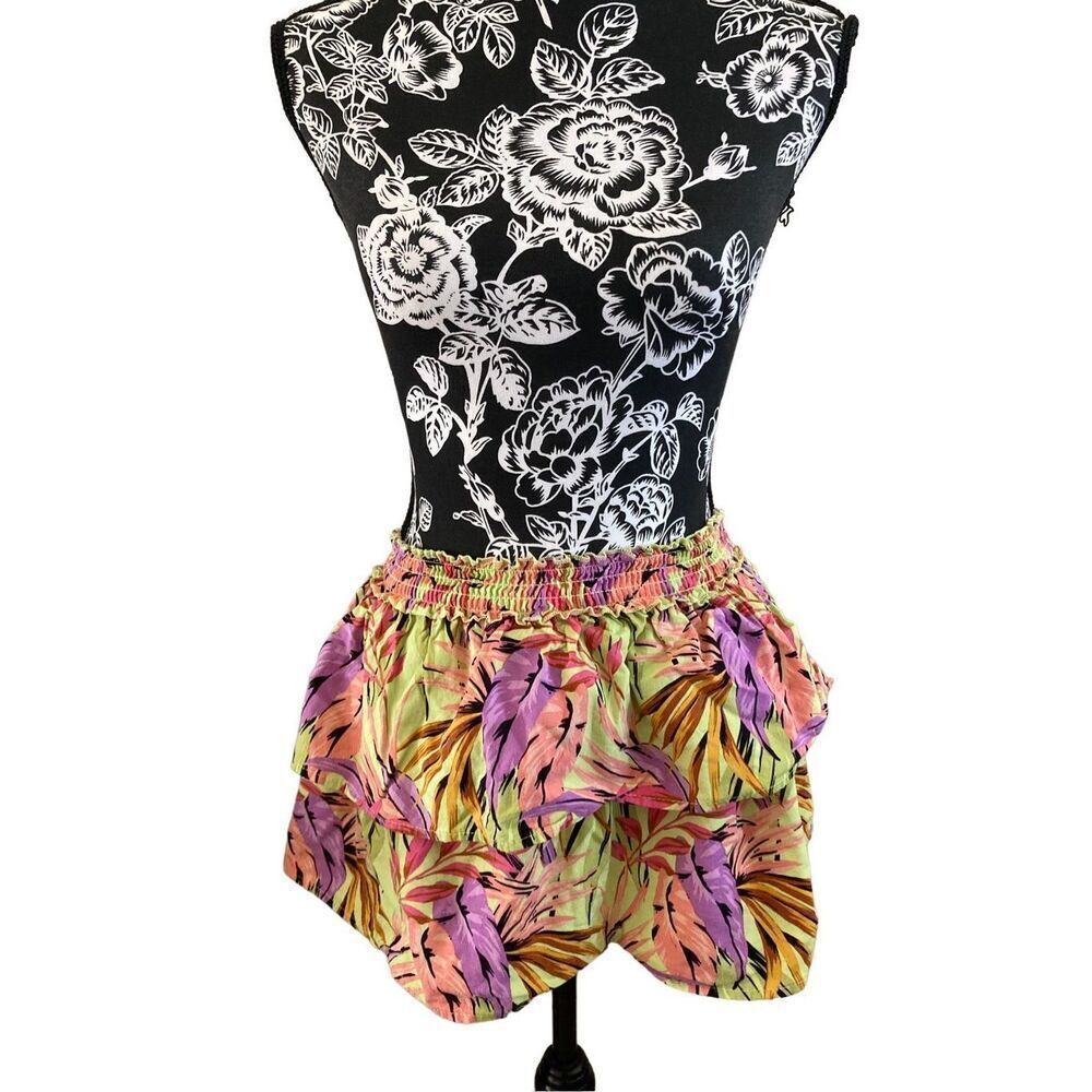 Wonder Nation Girls Floral Ruffle Skirt Tropical Colorful